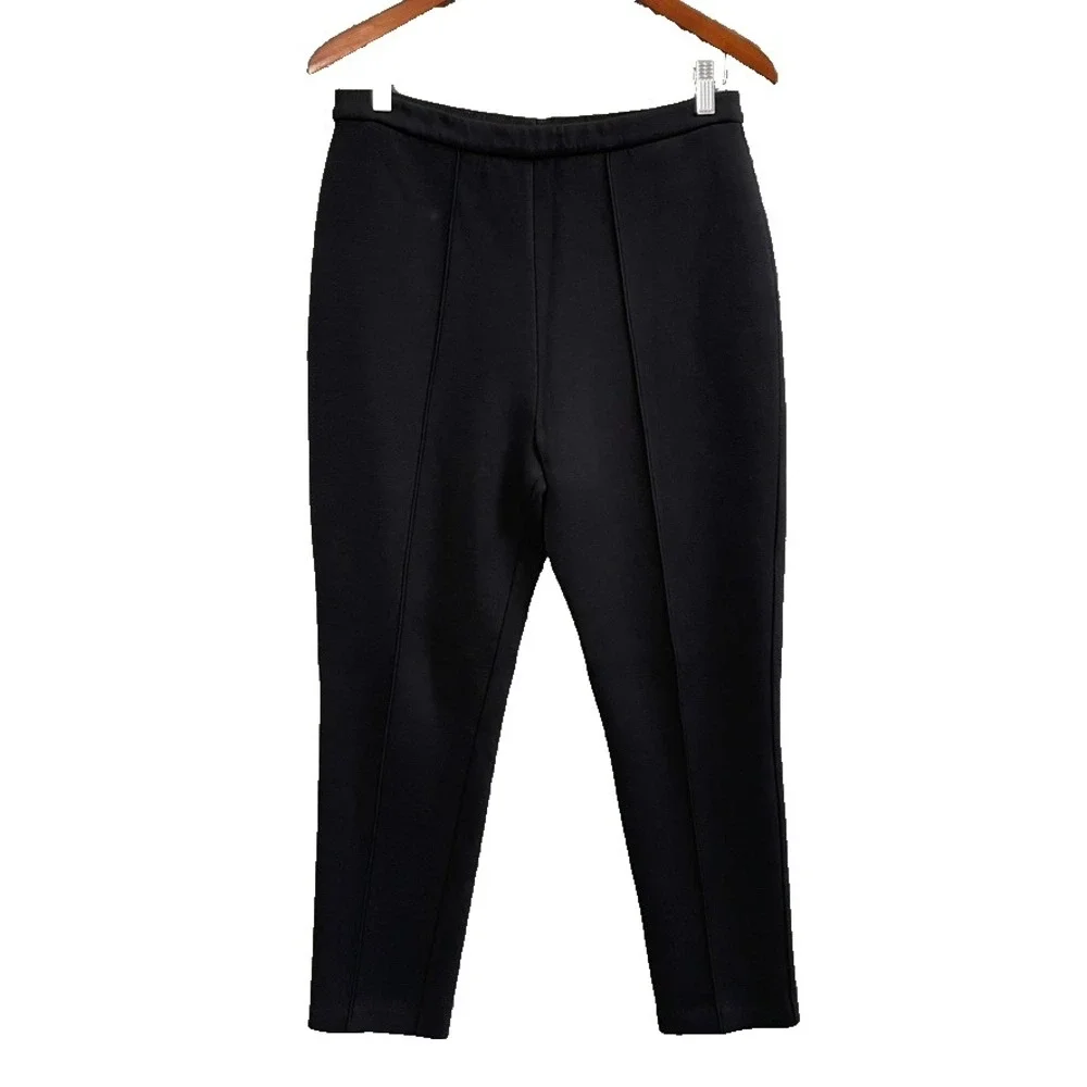 Malene Birger Jinda Ponte Dress Pants Large Black Skinny Leg Office Career